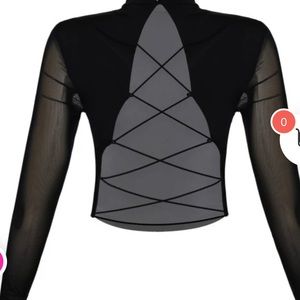 Black top w/mesh sleeves